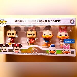 FUNKO POP Disney 100 4 pack Mickey, Minnie, Donald & Daisy